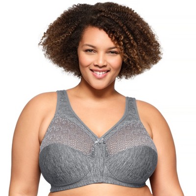 Glamorise Womens MagicLift Moisture Control Wirefree Bra 1064 Gray Heather