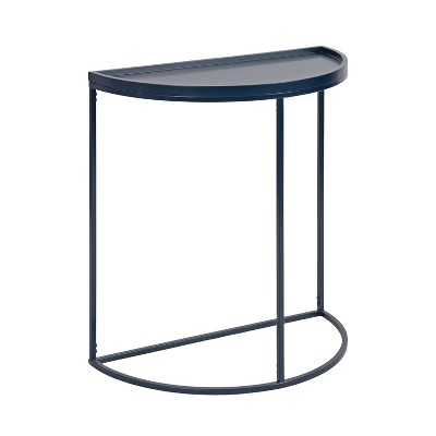 Kate and Laurel Dorrah Half-Circle Console Table, 28x14x30, Navy Blue