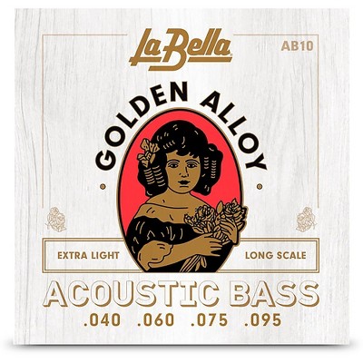 La Bella Golden Alloy Long Scale Acoustic Bass Strings