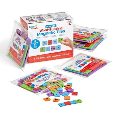 Hand2Mind Phonics Word-Building Magnetic Tiles: Reading Educational Kit for Preschool to 3rd Grade