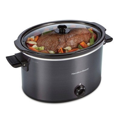 Hamilton Beach 10qt Slow Cooker - Gray: Large Ceramic Crockpot, 3 Settings, Stay-Cool Handles, Dishwasher-Safe Parts