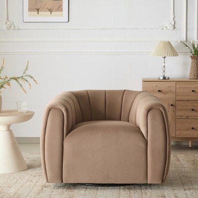 Christopher Knight Home Zarabel Indoor Modern Upholstered Swivel Accent Barrel Club Chair