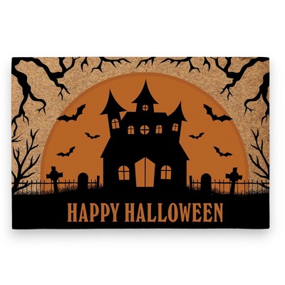 Haunted House Personalized 18x27 Synthetic Coir Doormat