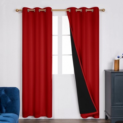 Deconovo Satin 100% Light sheiled Curtains 2Panels For LivingRoom or Bedroom