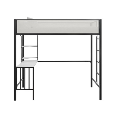 Novogratz Axel Loft Bed with Desk & Shelves