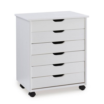 Cary 6 Drawer Wide Roll Cart - Linon
