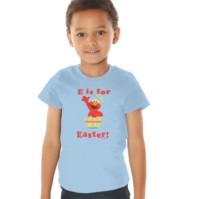 Sesame Street Elmo Easter Egg Kids T Shirt for Toddlers, Light Blue