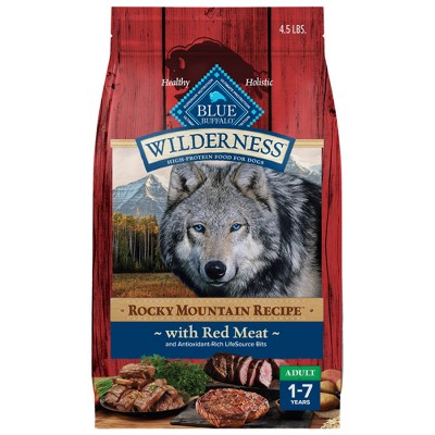 Blue Buffalo Wilderness Rocky Mountain Recipe High Protein Natural Adult Dry Dog Food Beef with Grain - 4.5lbs