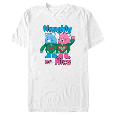 Men's Care Bears Christmas Cheer Bear and Grumpy Bear Naughty or Nice T-Shirt
