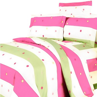 Slickblue 5/7 PC 100% Cotton Duvet Cover Set, Deep Pocket Sheets, MEGA Bedding Set, Twin to King, Pink