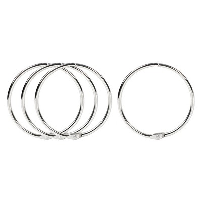 Unique Bargains Metal Loose Leaf Bundle Book Rings Keyrings 2.2" Outside Dia Silver Tone 4 Pcs