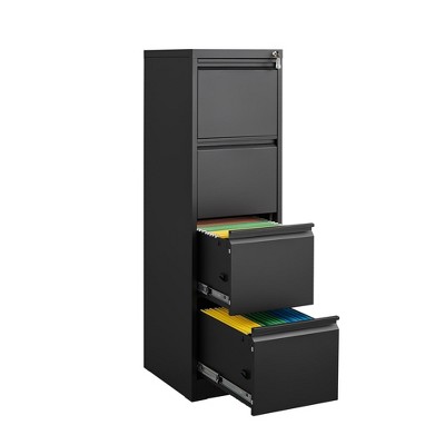 VASIP 4 Drawer Vertical File Cabinet with Lock,Filing Cabinet, Metal Filing Cabinet for Home Office Organizer Storage