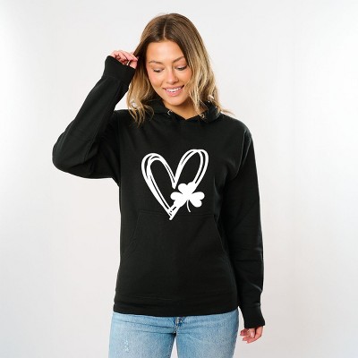 Simply Sage Market Hand Drawn Heart With Shamrock Hoodie