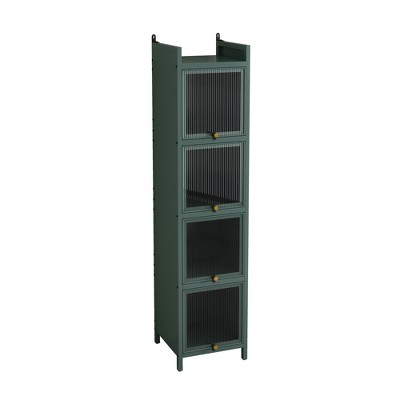 Dexmalle Modern Four-tier Glass Door Cabinet with Featuring Five-tier Storage