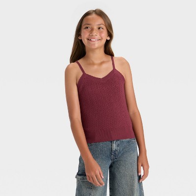 Girls' Open Work Sweater Tank Top - art class™