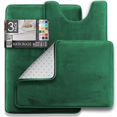 Hearth & Harbor Bathroom Rugs, Ultra Soft Velvet Memory Foam Bath Mats with PVC Backing