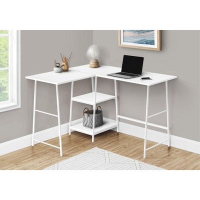 Sapphtopaz Home Office Desks 42" L Shaped Desk Morden Computer Desk with Storage Shelves Study Writing Table Gaming Desk Office Desk for Home Office