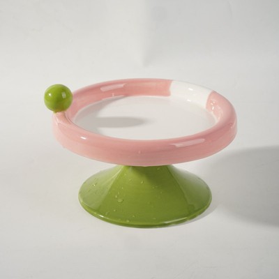 Fairyland™ - Elevated Ceramic Cat Bowl – Anti-Slip Raised Pet Feeder for Cats & Small Dogs, Ice Cream Style Design