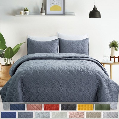 Peace Nest Premium Microfiber Ultra Soft Reversible Quilted Coverlet Set