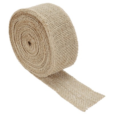 Unique Bargains DIY Crafts Party Decoration Soft Burlap Fabric Wired Ribbon