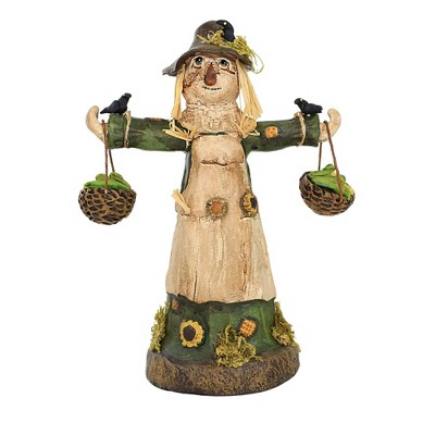 Charles Mcclenning 9.0 Inch Harvesting Harriet Thanksgiving Figurine , Lightweight Multi Seasonal Decor Fall Thanksgiving Scarecrow (1PC)