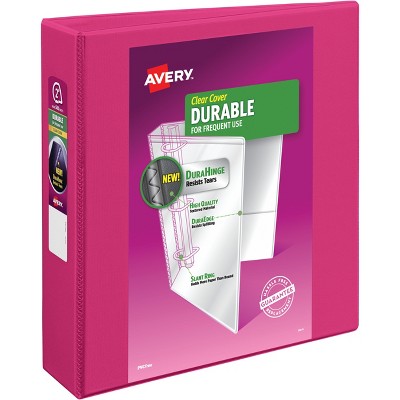 Avery Durable View 3 Ring Binder, 2" Slant Rings, 1 Pink Binder (17836)