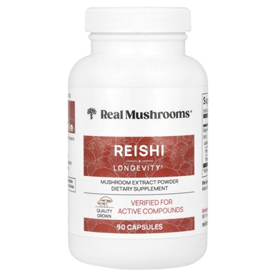 Real Mushrooms Reishi, Mushroom Extract Powder, 90 Capsules