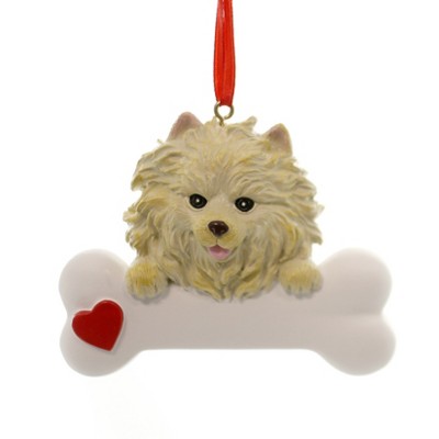 Personalized Ornament 3.0 Inch Pomeranian Tree Ornament , Dog Best Friend Bone (PC)