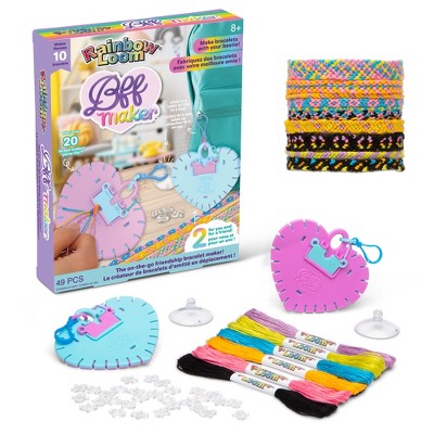 Rainbow Loom: BFF Bracelet Maker - DIY Friendship Bracelet Kit, Make 10 Bracelets, 2 Clip-On Makers, 6 Thread Colors, Kids Ages 7+