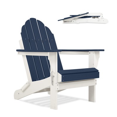 Aoodor HDPE Outdoor All-Weather Folding Adirondack Chair for Patio, Garden, Backyard, Deck Lawn Fire Pit 32'' (L) x 29'' (W) x 37'' (H)