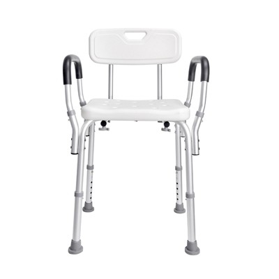 VEVOR Shower Chair, Shower Seat with Back, Non-slip Bathroom Bench Bath Chair for Elderly Disabled Handicap, 350 LBS Capacity,White