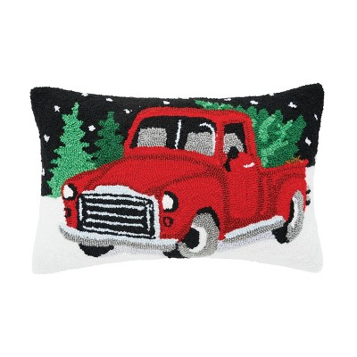 C&F Home Snowy Truck Hooked Christmas Throw Pillow, 14" x 22"