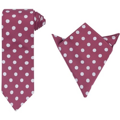 INSPIRE CHIC Men's Polka Dots Classic Pocket Square Tie Sets