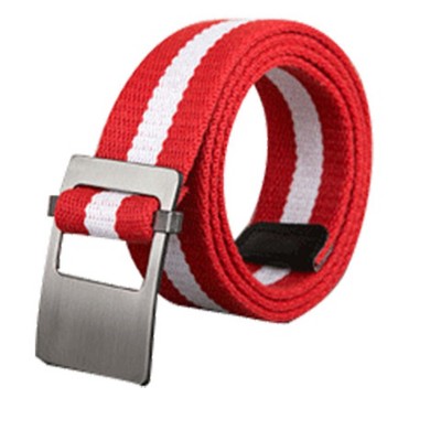 Unique Bargains Gender Neutral Canvas Web Belt with Metal Slide Buckle Width 1 1/2" 1 Pc