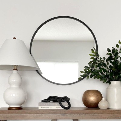 NicBex 20" Metal Framed Vanity Mirror for Bathroom,4mm Round Wall Mounted HD Glass Mirror with Anti-Rust Aluminum Alloy,Shatterproof