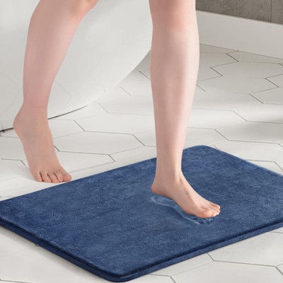 Inhand Memory Foam Bath Mat - Soft Absorbent Velvet with Non-Slip Backing, Machine Washable