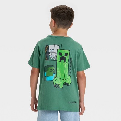 Minecraft Boys' Creeper Short Sleeve Graphic T-Shirt - Green