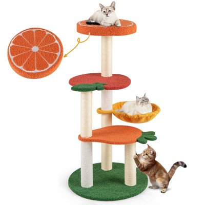 Tangkula Multi-level Cat Tree Cute Fruit World Cat Tower w/ Fruit-shaped Platforms