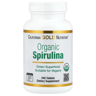 Organic Spirulina Supplement by California Gold Nutrition, Featuring a Green Superfood with Antioxidants, Vegan Friendly, Gluten Free, Non-GMO, 500