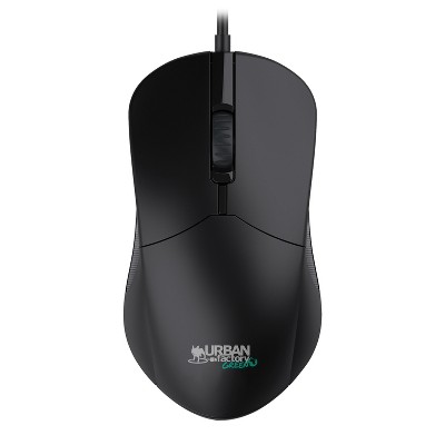 Urban Factory CYCLEE Eco-Designed Wired Computer Mouse, USB-A/USB-C® in Black