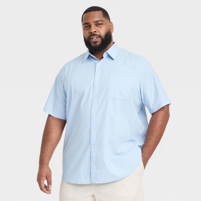 Men's Short Sleeve Poplin Shirt - Goodfellow & Co™ Aqua Blue