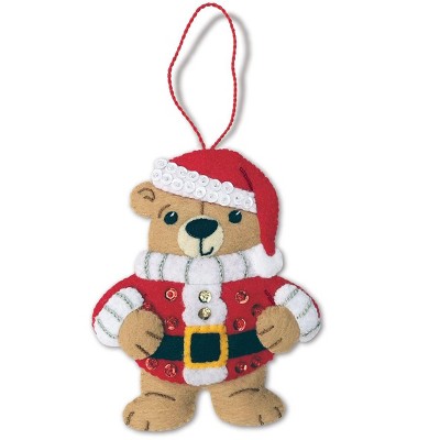 UGLY SWEATER BEAR 1, SANTA SUIT Felt Ornament Kit from MerryStockings