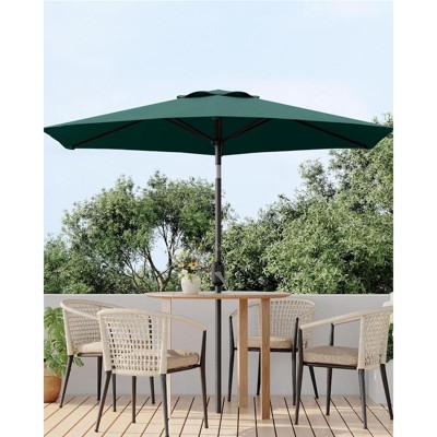 7.5ft Patio Umbrella with Push Button Tilt & Crank - 6-Rib UV Protection Waterproof for Deck/Pool/Backyard
