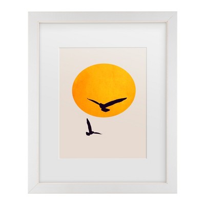 Trademark Fine Art - Kubistika  Birds In the Sky Matted Framed Art