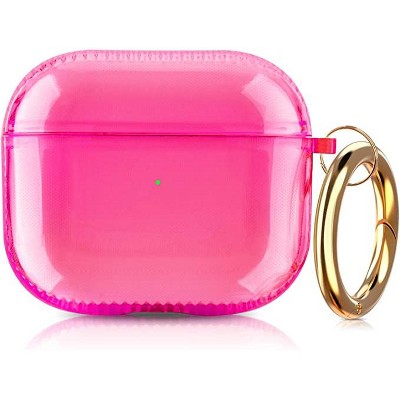 Worryfree Gadgets Case Compatible with Apple AirPods 3 Case Gen 3 Clear Protective TPU Cover Skin AirPods 3 Cover Wireless Charging with Carabiner