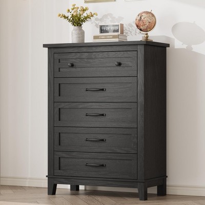 Freestanding 41.3" Tall Vertical Drawer Dresser with Storage , Wooden Closet Storage Chest for Living Room, Bedroom, Entryway, Bedroom