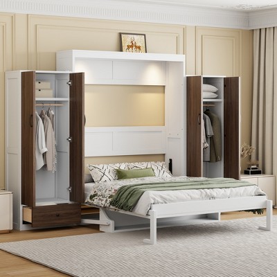 Queen Size Murphy Bed with LED Lights