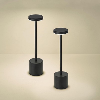 ZACHVO Minimalist Cordless LED Table Lamp 2 Pack Rechargeable Black Touch Control Dimmable
