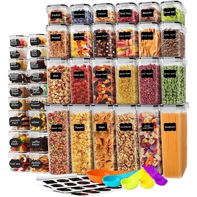 Racxily 42 Pcs Airtight Food Storage Containers Set with Lids, BPA Free Clear Pantry Canister for Kitchen and Pantry Organization,Plastic Canisters