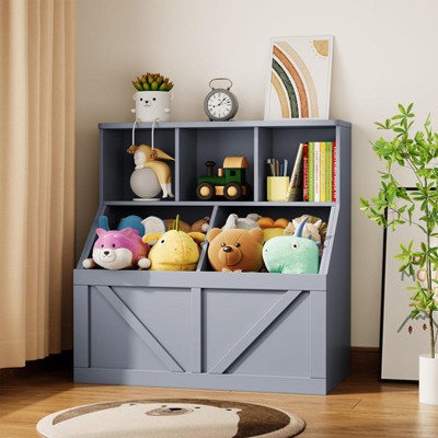 Jojoka  Kids Toy Storage Bookshelf Organizer for Toddlers, Nursery Playroom, Daycare Childrens Room Toy Shelf and Bookcase Furniture